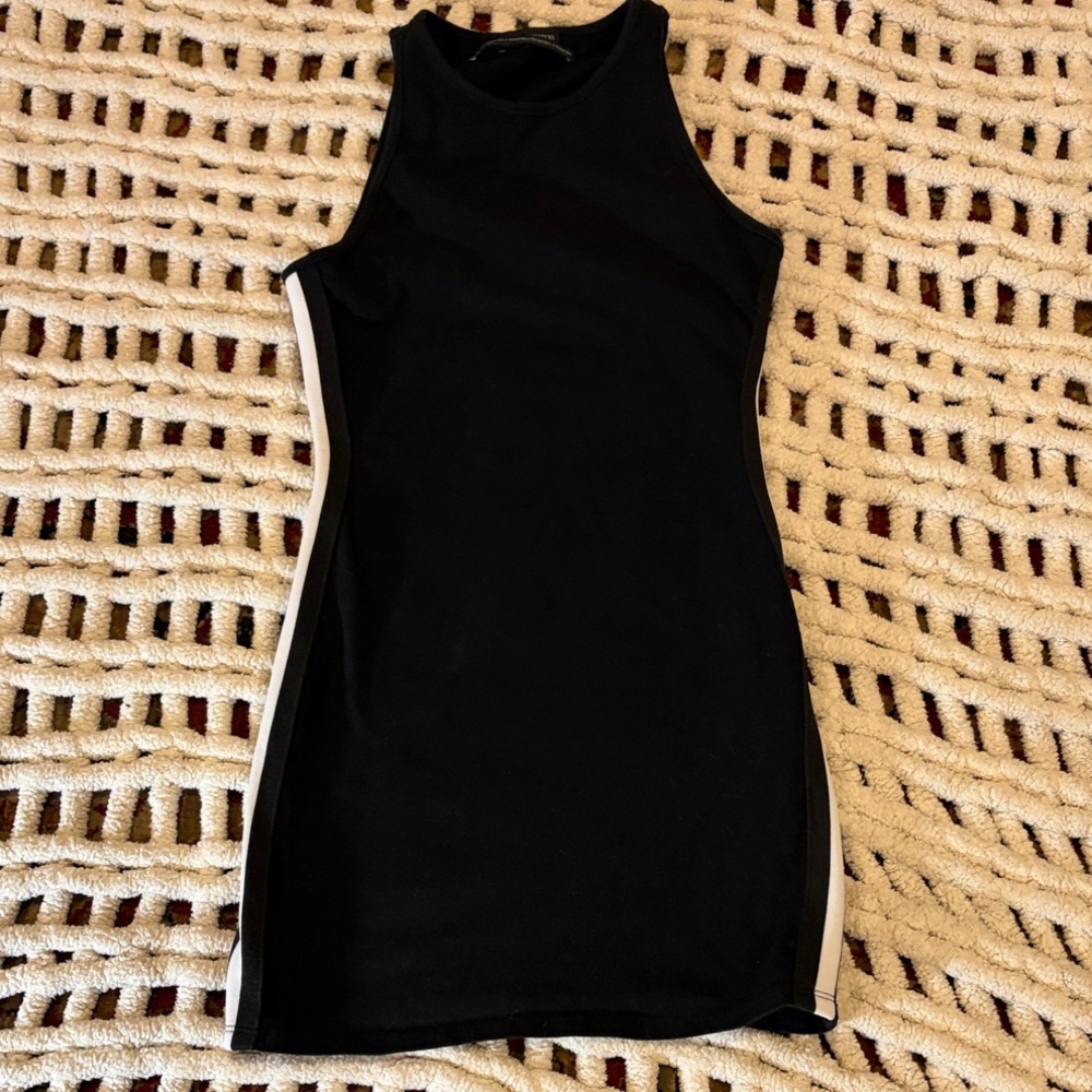 Urban Outfitters Black BodyConMini Dress with White Side Stripes Size XS